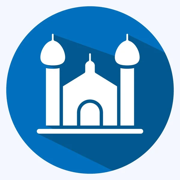 Icon Synagogue Suitable Education Symbol Long Shadow Style Simple Design — Stockový vektor