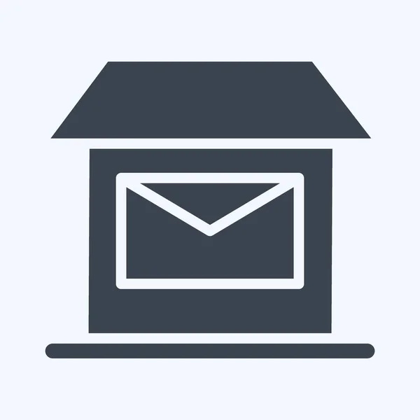 Icon Post Office Suitable Education Symbol Glyph Style Simple Design — Vector de stock