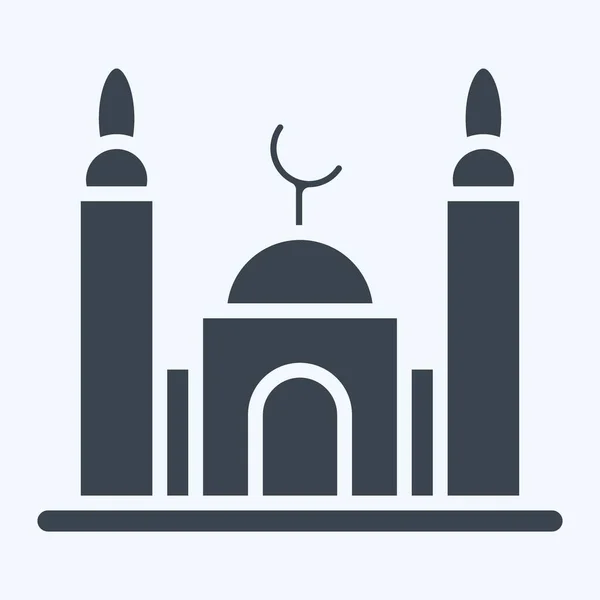 Icon Mosque Suitable Education Symbol Glyph Style Simple Design Editable — Stockvektor