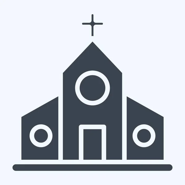 Icon Church Suitable Education Symbol Glyph Style Simple Design Editable — Archivo Imágenes Vectoriales