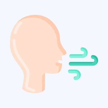 Icon Difficulty Breathing. suitable for flu symbol. flat style. simple design editable. design template vector. simple illustration