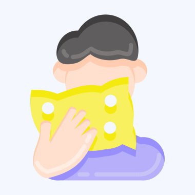 Icon Cough. suitable for flu symbol. flat style. simple design editable. design template vector. simple illustration