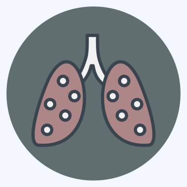 Icon Pneumonia. suitable for flu symbol. color mate style. simple design editable. design template vector. simple illustration
