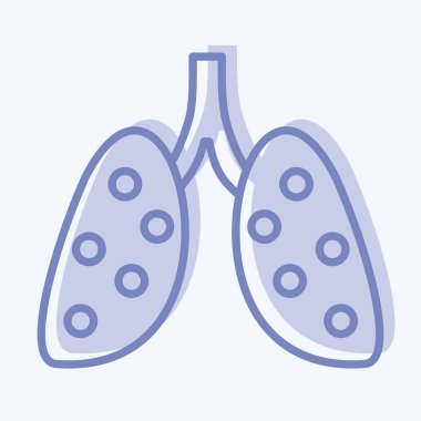 Icon Pneumonia. suitable for flu symbol. two tone style. simple design editable. design template vector. simple illustration