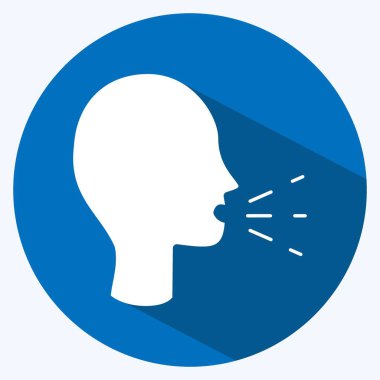 Icon Sneezing. suitable for flu symbol. long shadow style. simple design editable. design template vector. simple illustration