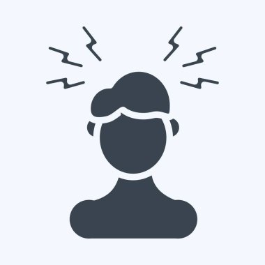 Icon Headaches. suitable for flu symbol. glyph style. simple design editable. design template vector. simple illustration