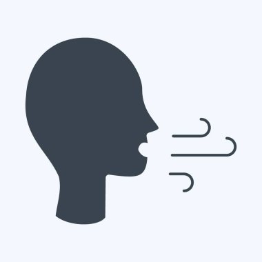 Icon Difficulty Breathing. suitable for flu symbol. glyph style. simple design editable. design template vector. simple illustration