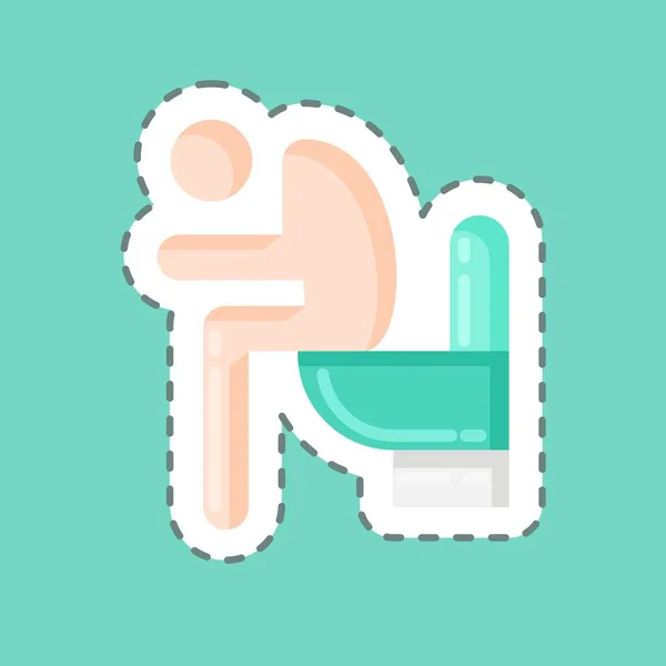 Sticker Line Cut Diarrhea Suitable Flu Symbol Simple Design Editable — Wektor stockowy
