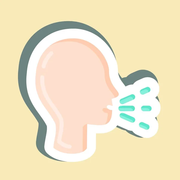 Sticker Sneezing Suitable Flu Symbol Simple Design Editable Design Template — Vetor de Stock