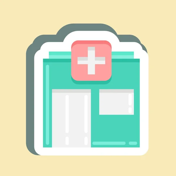 Sticker Pharmacy Suitable Flu Symbol Simple Design Editable Design Template — Archivo Imágenes Vectoriales