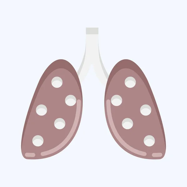 Icon Pneumonia Suitable Flu Symbol Flat Style Simple Design Editable — стоковый вектор