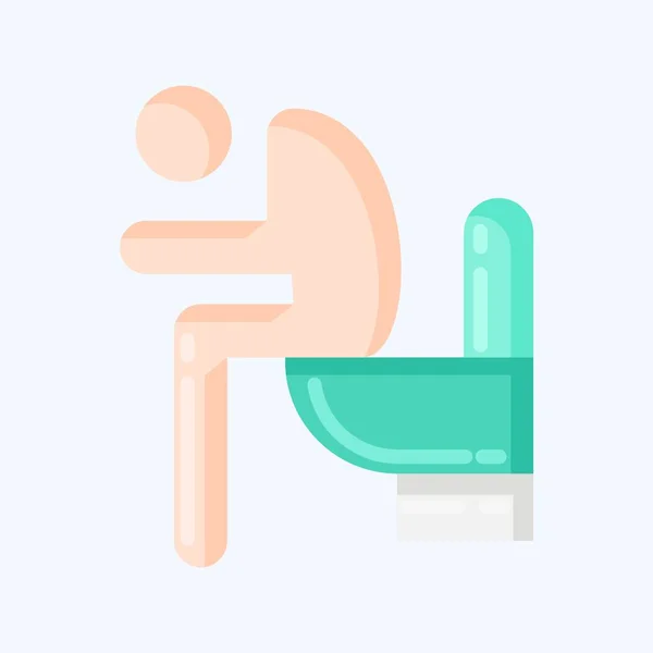 Icon Diarrhea Suitable Flu Symbol Flat Style Simple Design Editable — Wektor stockowy