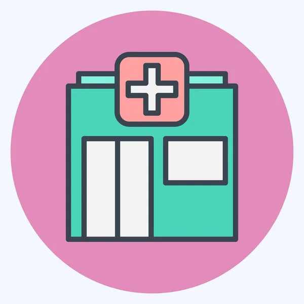 Icon Pharmacy Suitable Flu Symbol Color Mate Style Simple Design - Stok Vektor