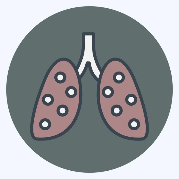 Icon Pneumonia Suitable Flu Symbol Color Mate Style Simple Design — Wektor stockowy