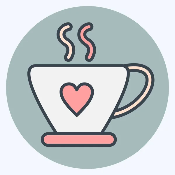 Icon Hot Drinks Suitable Flu Symbol Color Mate Style Simple — Archivo Imágenes Vectoriales