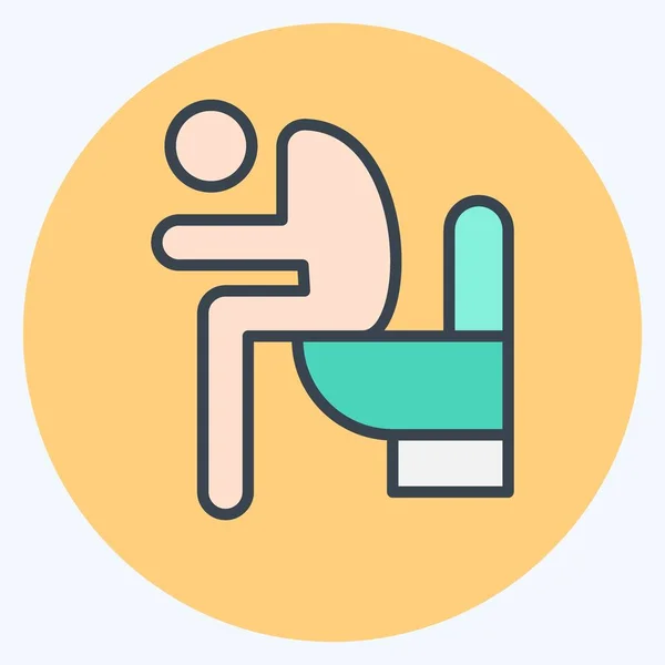 Icon Diarrhea Suitable Flu Symbol Color Mate Style Simple Design — Wektor stockowy