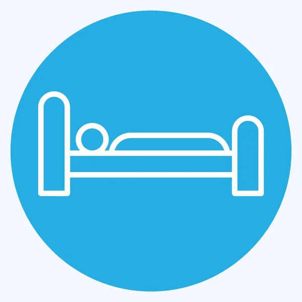 Icon Sleep Suitable Flu Symbol Blue Eyes Style Simple Design — Wektor stockowy