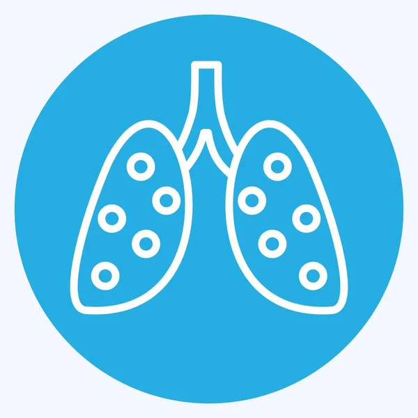 Icon Pneumonia Suitable Flu Symbol Blue Eyes Style Simple Design — Stock Vector
