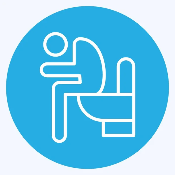 Icon Diarrhea Suitable Flu Symbol Blue Eyes Style Simple Design — 스톡 벡터