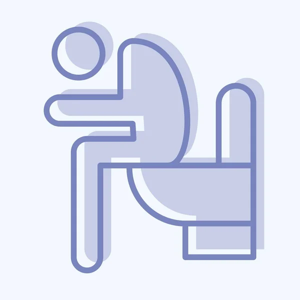 Icon Diarrhea Suitable Flu Symbol Two Tone Style Simple Design — Vector de stock