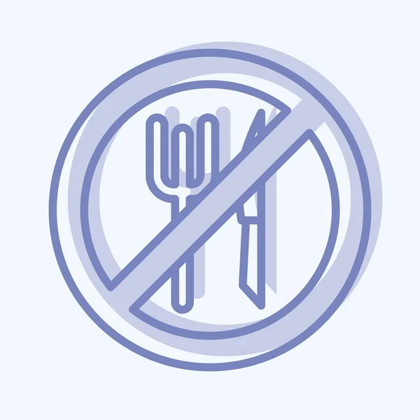 Icon Decreased Appetite Suitable Flu Symbol Two Tone Style Simple — 图库矢量图片