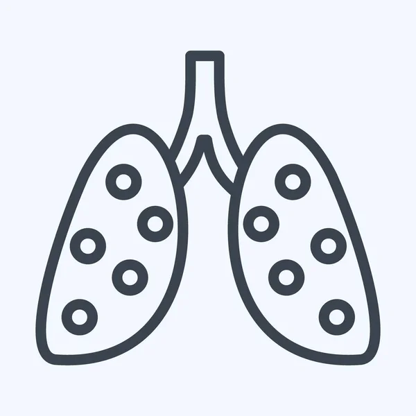 Icon Pneumonia Suitable Flu Symbol Line Style Simple Design Editable — Wektor stockowy