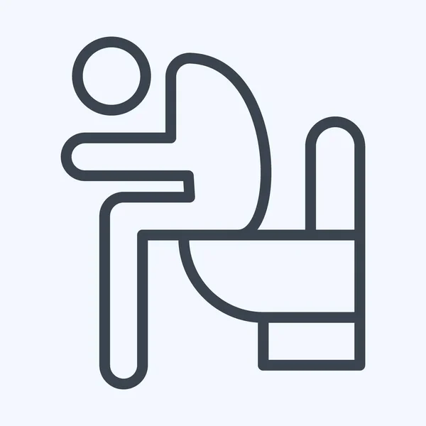 Icon Diarrhea Suitable Flu Symbol Line Style Simple Design Editable — Stock Vector