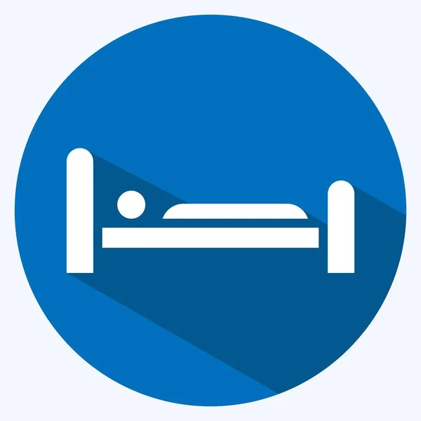Icon Sleep Suitable Flu Symbol Long Shadow Style Simple Design — Stock Vector