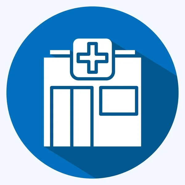 Icon Pharmacy Suitable Flu Symbol Long Shadow Style Simple Design — Stockový vektor