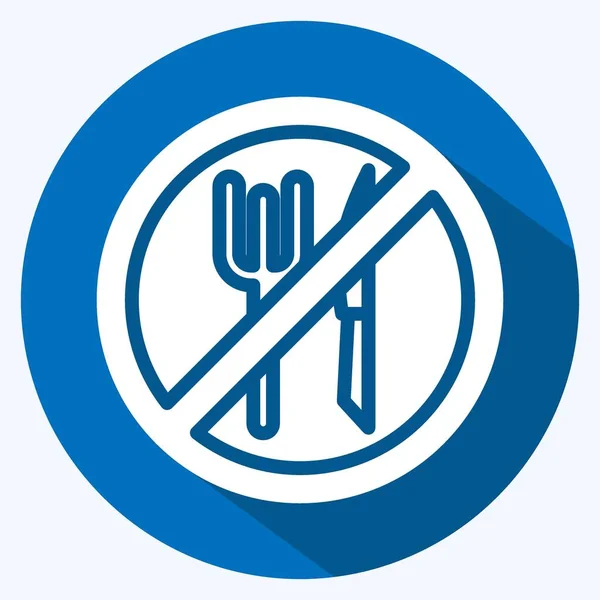 Icon Decreased Appetite Suitable Flu Symbol Long Shadow Style Simple — 图库矢量图片