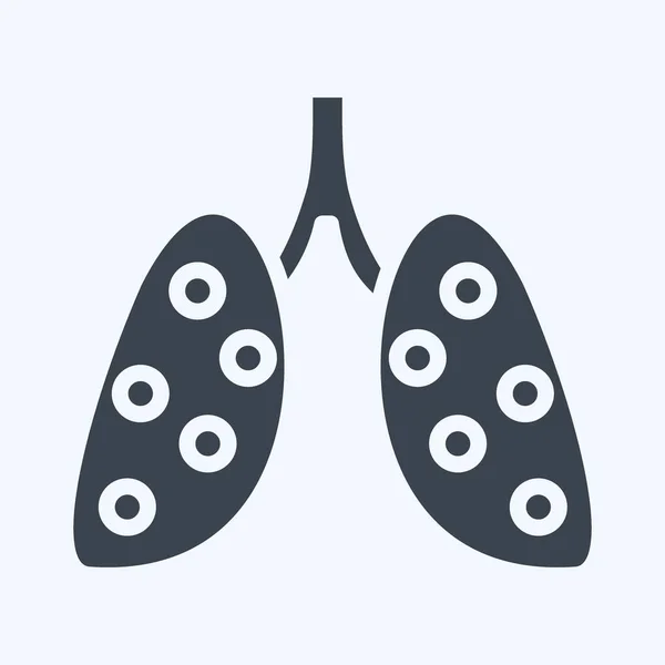 Icon Pneumonia Suitable Flu Symbol Glyph Style Simple Design Editable — Wektor stockowy