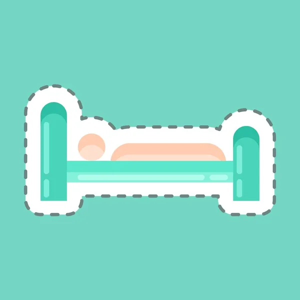 Sticker Line Cut Sleep Suitable Flu Symbol Simple Design Editable — Image vectorielle