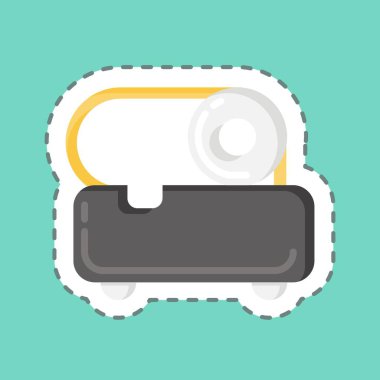 Sticker line cut Slicer. suitable for Kitchen Appliances symbol. simple design editable. design template vector. simple illustration