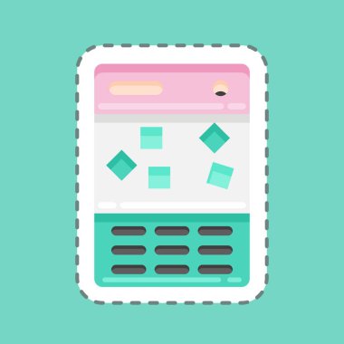 Sticker line cut Ice Maker. suitable for Kitchen Appliances symbol. simple design editable. design template vector. simple illustration