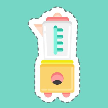 Sticker line cut Blender. suitable for Kitchen Appliances symbol. simple design editable. design template vector. simple illustration