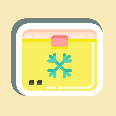 Sticker Freezer. suitable for Kitchen Appliances symbol. simple design editable. design template vector. simple illustration