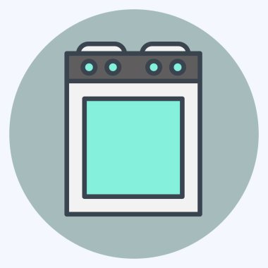 Icon Stove. suitable for Kitchen Appliances symbol. color mate style. simple design editable. design template vector. simple illustration
