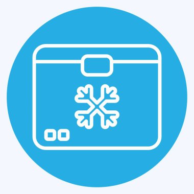 Icon Freezer. suitable for Kitchen Appliances symbol. blue eyes style. simple design editable. design template vector. simple illustration