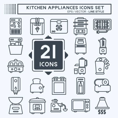 Icon Set Kitchen Appliances. suitable for Kitchen Sets symbol. line style. simple design editable. design template vector. simple illustration