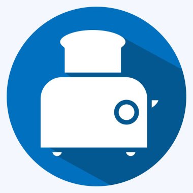 Icon Toaster. suitable for Kitchen Appliances symbol. long shadow style. simple design editable. design template vector. simple illustration
