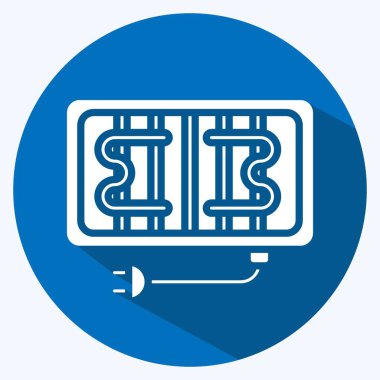 Icon Electric Grill. suitable for Kitchen Appliances symbol. long shadow style. simple design editable. design template vector. simple illustration