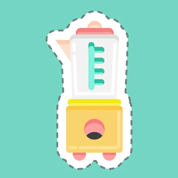 Sticker Line Cut Blender Suitable Kitchen Appliances Symbol Simple Design — ストックベクタ