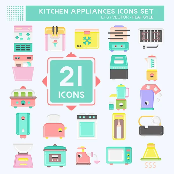 Icon Set Kitchen Appliances. suitable for Kitchen Sets symbol. flat style. simple design editable. design template vector. simple illustration