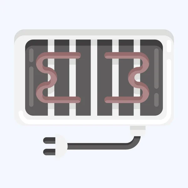 Icon Electric Grill Suitable Kitchen Appliances Symbol Flat Style Simple — Stockový vektor