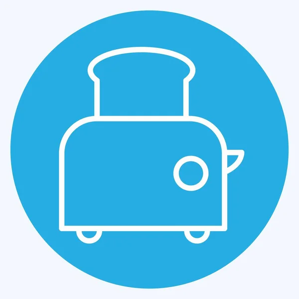 Icon Toaster Suitable Kitchen Appliances Symbol Blue Eyes Style Simple — Wektor stockowy