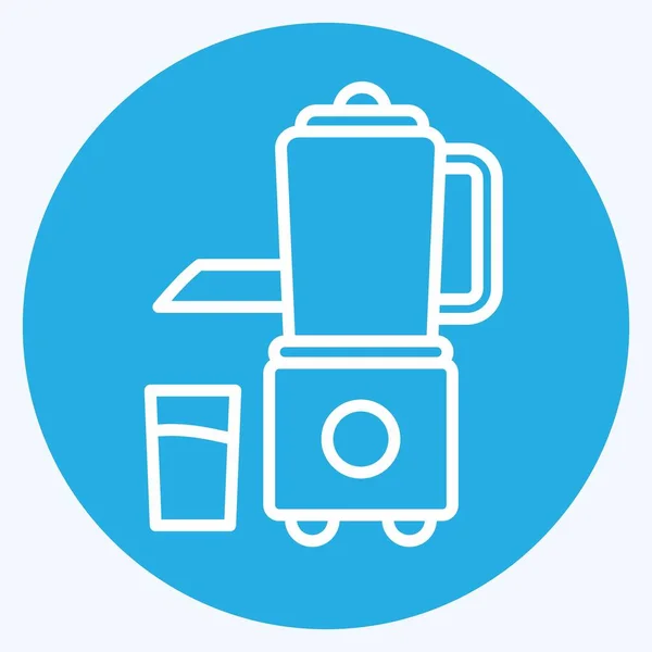 Icon Juicer Suitable Kitchen Appliances Symbol Blue Eyes Style Simple — Stockvector
