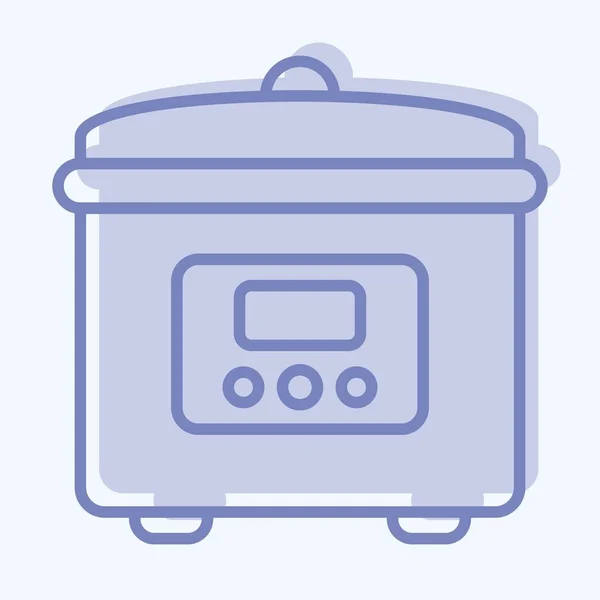 Icon Rice Cooker Suitable Kitchen Appliances Symbol Two Tone Style — Image vectorielle