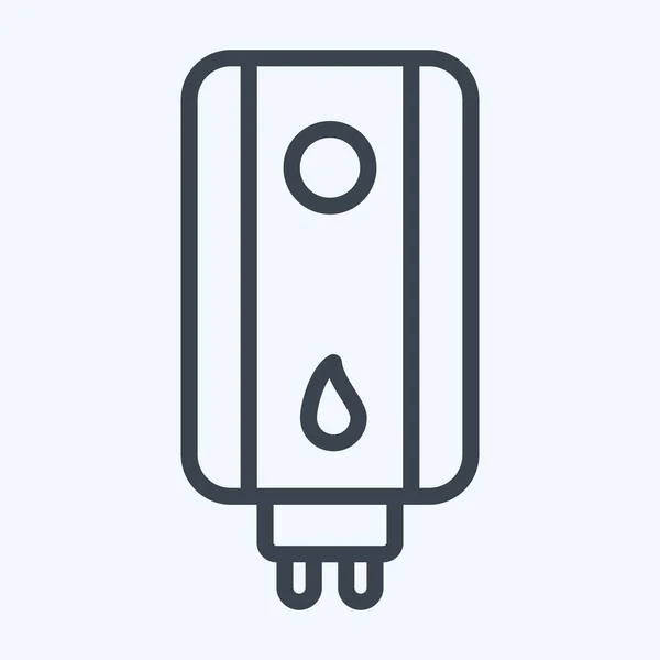 Icon Water Heater Suitable Kitchen Appliances Symbol Line Style Simple — Archivo Imágenes Vectoriales