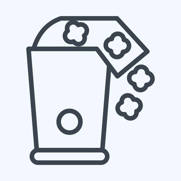 Icon Popcorn Maker Suitable Kitchen Appliances Symbol Line Style Simple — Stok Vektör