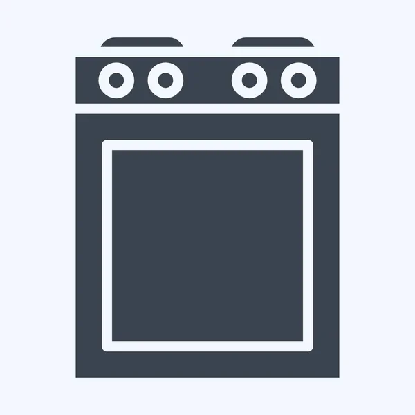 Icon Stove Suitable Kitchen Appliances Symbol Glyph Style Simple Design — 스톡 벡터